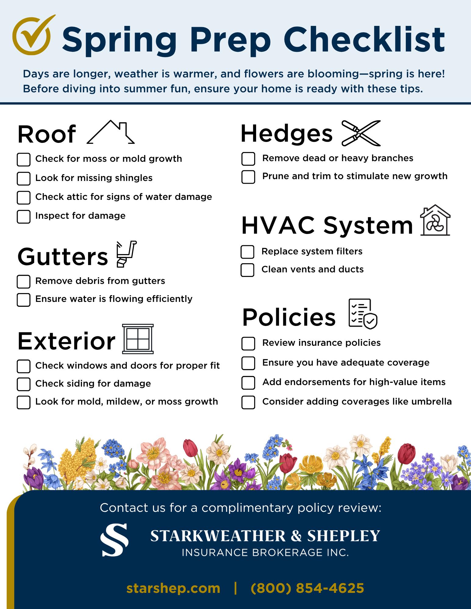 Spring Insurance Tip S&S Spring Prep Guide | Starkweather & Shepley Insurance Brokerage